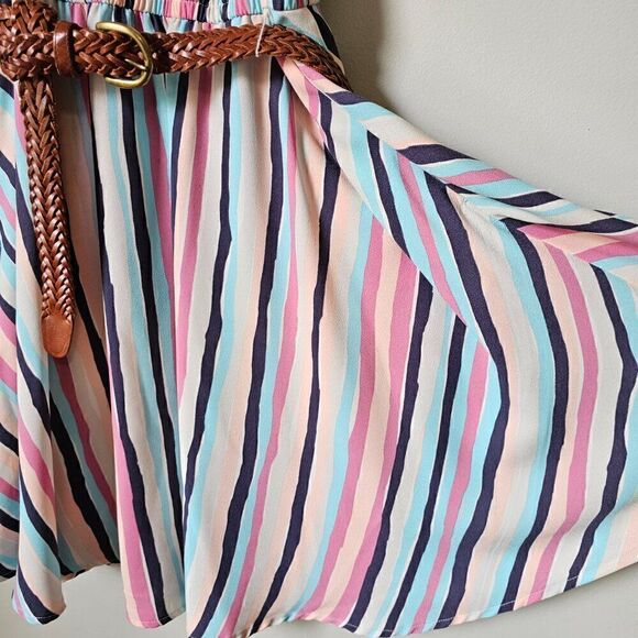 EUC LC LAUREN CONRAD STRIPED SHORT SLEEVES SWING STYLE SHORT DRESS SIZE M - Picture 4 of 16